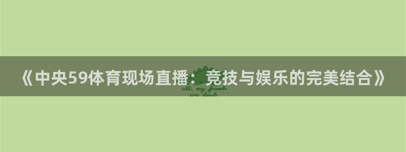 《中央59体育现场直播：竞技与娱乐的完美结合》